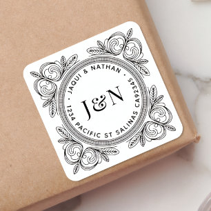 Etiquetas de Endereço de Retorno de Folhagem Barro