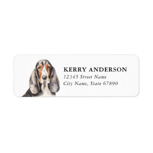 Etiquetas de Endereço de Retorno de Hound Basset