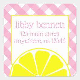 Etiquetas de endereço de retorno de limonada rosa