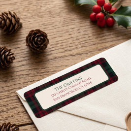 Etiquetas de Endereço de Retorno de Natal Xadrez C