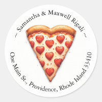 Etiquetas de Endereço de Retorno de Pizza Redondas
