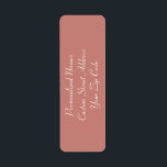 Etiquetas de Endereço de Retorno de Rosa Cinnamon<br><div class="desc">Esta bonito cor sólida coordena-se com outros produtos de casamento ou evento.</div>