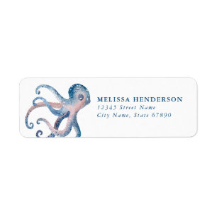 Etiquetas de Endereço de Retorno do Octopus bonito