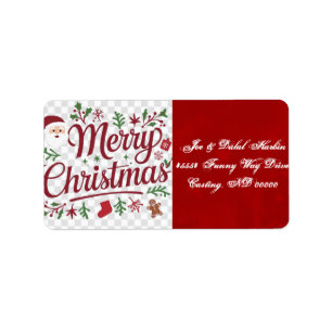 Etiquetas de Endereço de Retorno Feliz Natal