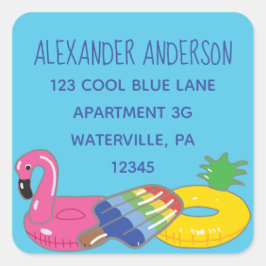 Etiquetas de Endereço de Retorno Quadrado da Pisci