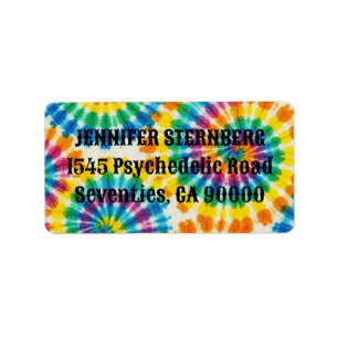 Etiquetas de Endereço de RSVP com Tie Dye Psicodél