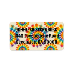 Etiquetas de Endereço de RSVP com Tie Dye Psicodél