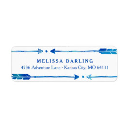 Etiquetas de Endereço de Seta Azul e Teal Tribal B