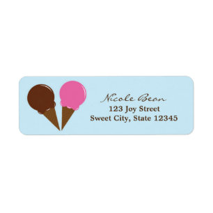 Etiquetas de Endereço de Sorvete de Chocolate e Mo