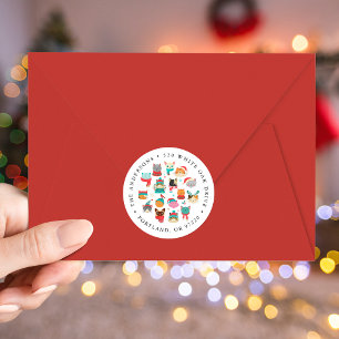 Etiquetas de endereço de volta de Natal