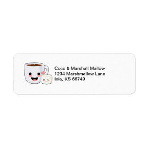 Etiquetas de endereço do cacau e do Marshmallow