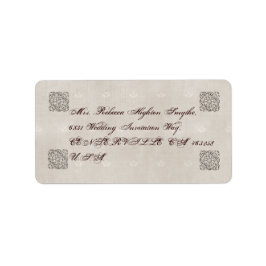 Etiquetas de endereço do Casamento vintage bege le