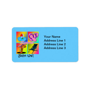 Etiquetas de endereço do convite de festas da