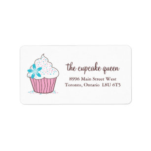 Etiquetas de endereço do cupcake