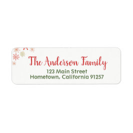 Etiquetas de Endereço do Floco de Neve Verde Verme