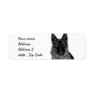 Etiquetas de endereço do german shepherd