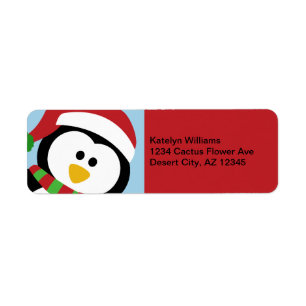 Etiquetas de endereço do pinguim do Natal
