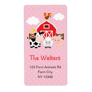 Etiquetas de endereço do remetente (cor-de-rosa)