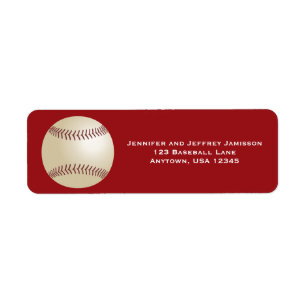 Etiquetas de endereço do remetente do basebol no