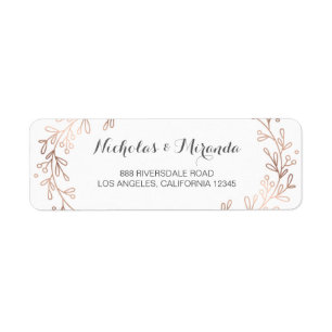 etiquetas de endereço do remetente do casamento,