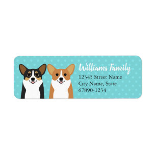 Etiquetas de endereço do remetente do Corgi