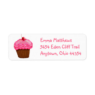 Etiquetas de endereço do remetente do cupcake de