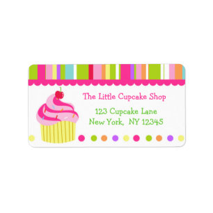 Etiquetas de endereço do remetente do cupcake do