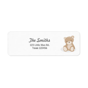 Etiquetas de endereço do remetente do urso de