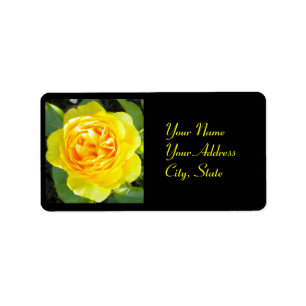 Etiquetas de endereço do rosa amarelo