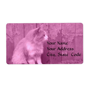 Etiquetas de endereço do Sahara rosa (Cat)
