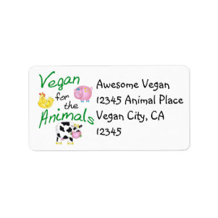 Etiquetas de endereço do Vegan - Vegan para os