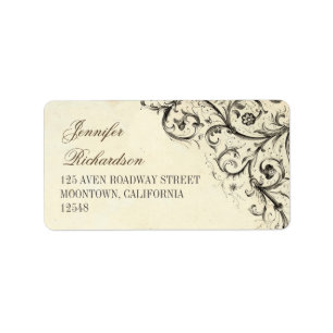 etiquetas de endereço do vintage com flourishes