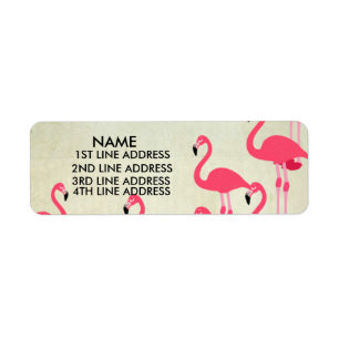 Etiquetas de endereço dos flamingos personalizada