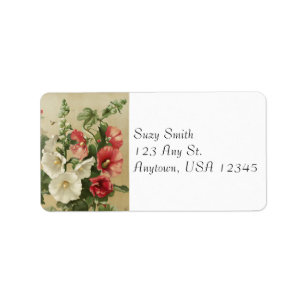 Etiquetas de endereço dos Hollyhocks do vintage