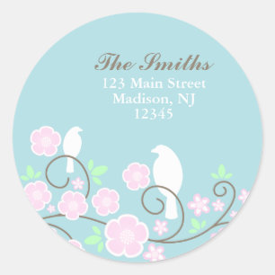 Etiquetas de endereço dos pássaros e das flores