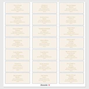 Etiquetas de endereço Douradas e de convidado de m