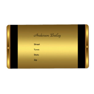 Etiquetas de Endereço Elegante Dourado