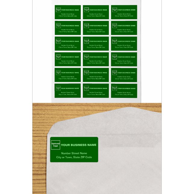 Etiquetas de Endereço Empresarial Verde Monocromát (Criador carregado)