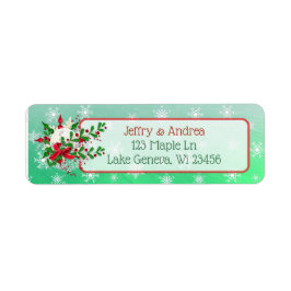 Etiquetas de endereço enfeites de natal e Holly