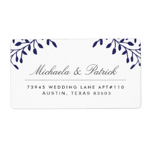 Etiquetas de endereço florais do marinho
