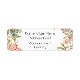 Etiquetas de Endereço Floral Elegante - Personaliz