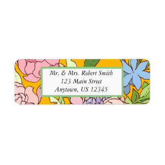 Etiquetas de Endereço Floral Personalizar
