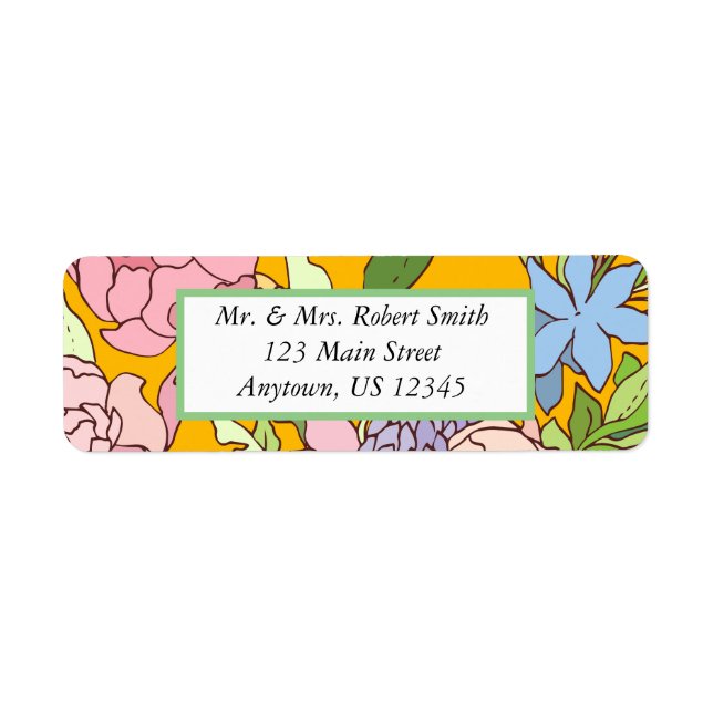 Etiquetas de Endereço Floral Personalizar (Frente)