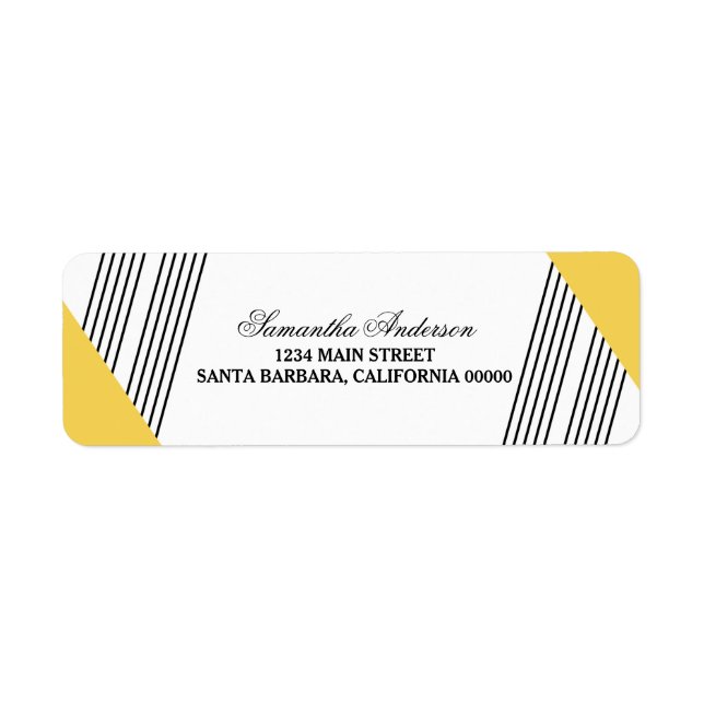 Etiquetas de Endereço Geométrico Amarelo (Frente)