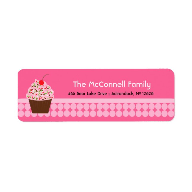 ETIQUETAS DE ENDEREÇO IMPRESSÍVEIS PARA O Cupcake  (Frente)