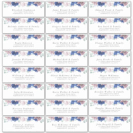 Etiquetas de Endereço Individual Floral Mauve Azul