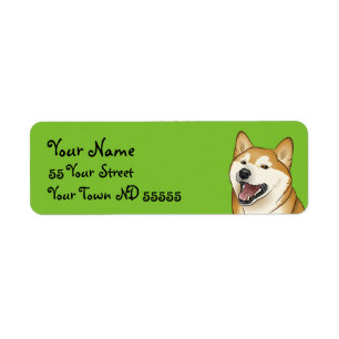 Etiquetas de endereço japonesas do cão feliz de