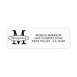 Etiquetas de endereço monograma/devolução