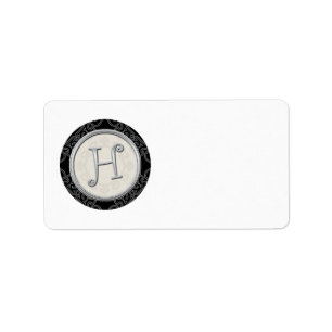 Etiquetas de endereço Monogrammed de prata da