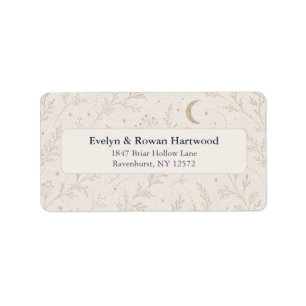 Etiquetas de Endereço para Casamento Celestial